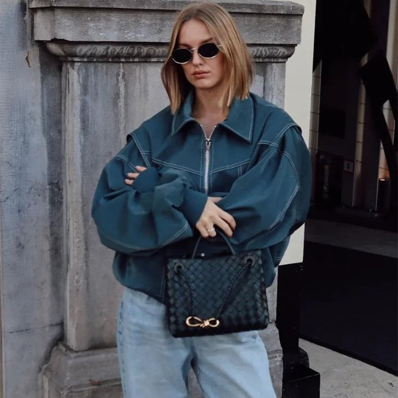 Nicola – Coole Damen-Lederjacke mit Reißverschluss