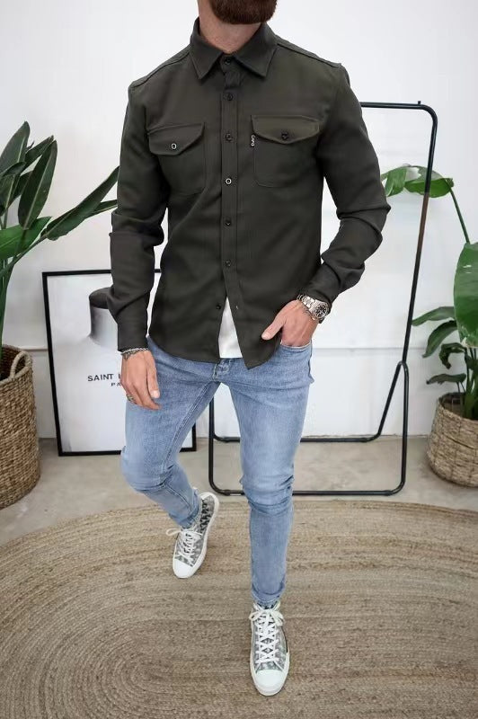 Anthony – Jugendlicher Herrenhemd in gebürstetem Design