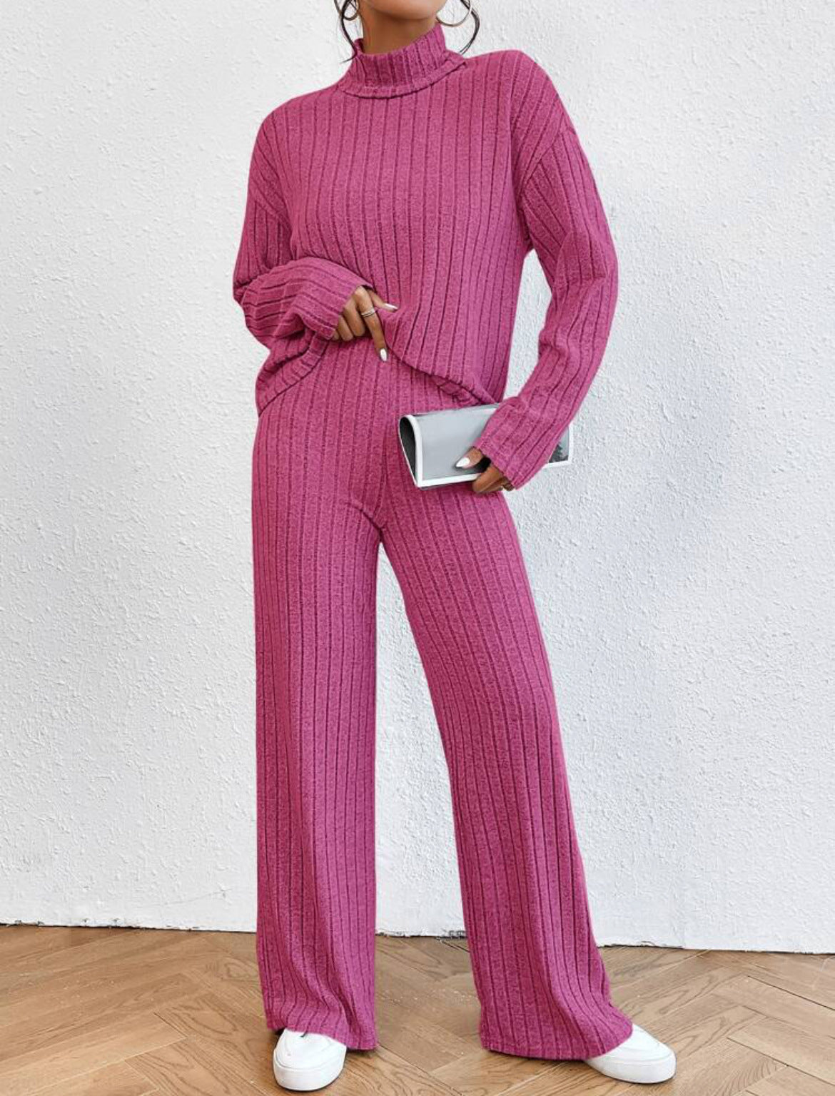 Amy – Zweiteiliges Set mit Rollkragen und Weitbein-Hose