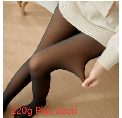 Natalie – Transparent Strumpfhose mit Fleece-Futter