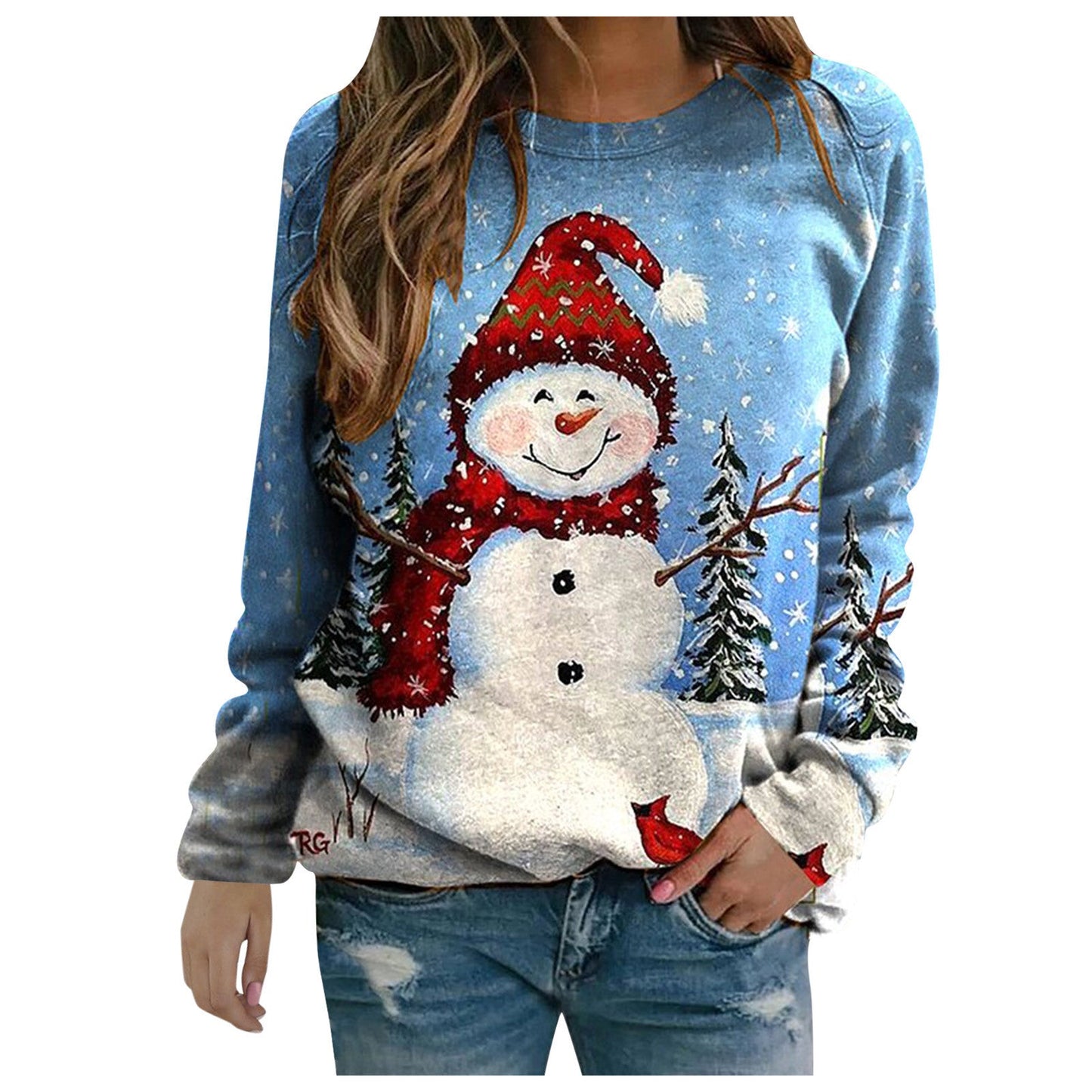 Tara – Weihnachtlicher Damenpullover mit Druck
