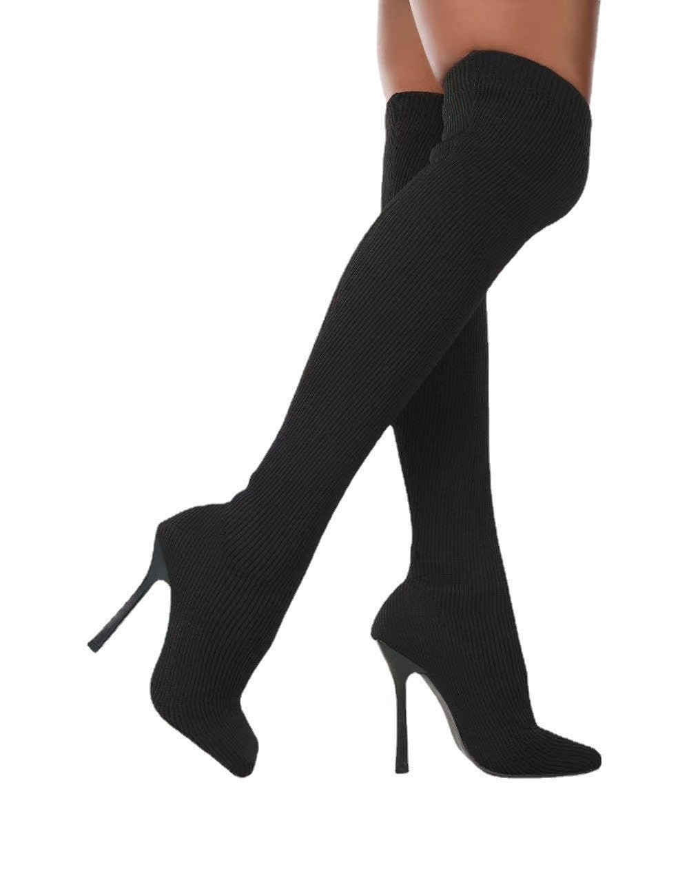 Lydia – Damen Overknee-Stiefel aus Wildleder mit hohem Absatz