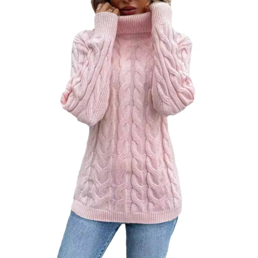 Jasmine – Kabelgestrickter Rollkragenpullover für Damen