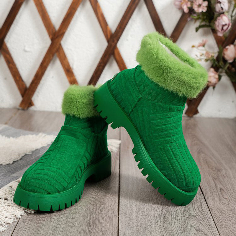 Megan – Dicke Damen-Winterstiefel mit Plüsch