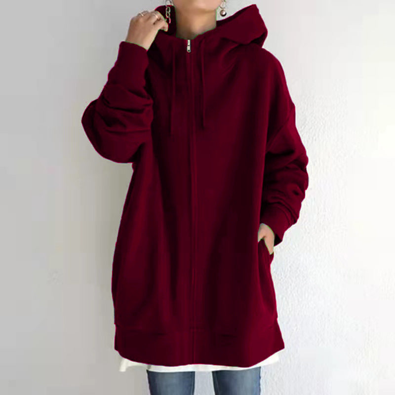 Sandra – Flauschige Damen Kapuzenpullover mit Vollreißverschluss