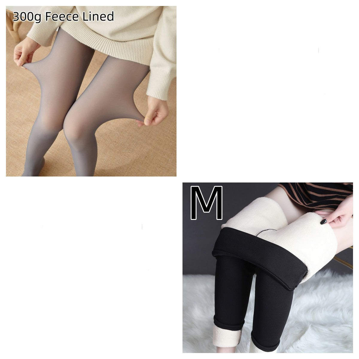 Natalie – Transparent Strumpfhose mit Fleece-Futter