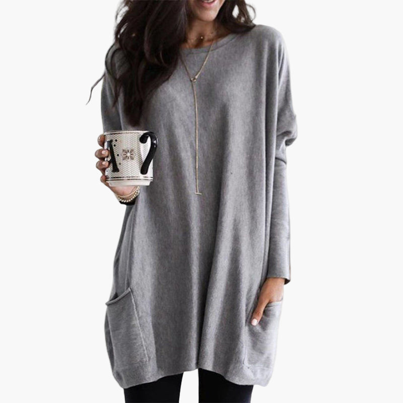 Damen Langarm Oversize Pullover – Bequemer Lässiger Stil für Alltag und Freizeit