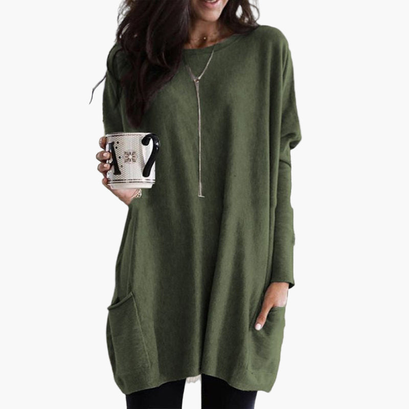 Damen Langarm Oversize Pullover – Bequemer Lässiger Stil für Alltag und Freizeit