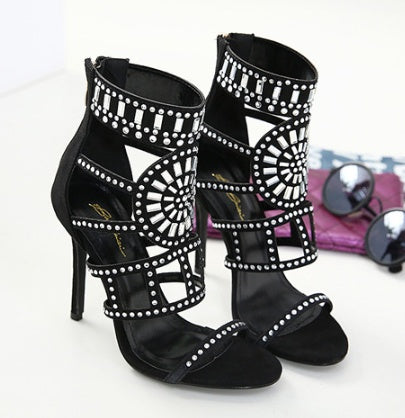 Ann – Sandaletten mit Strass und hohem Absatz