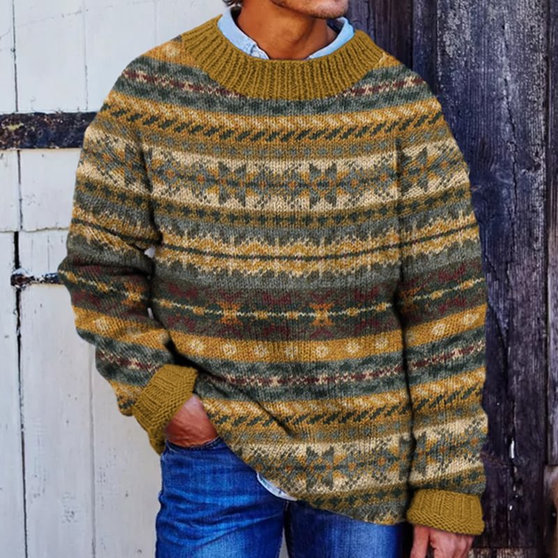 Luke – Gestreifter Patchwork-Pullover