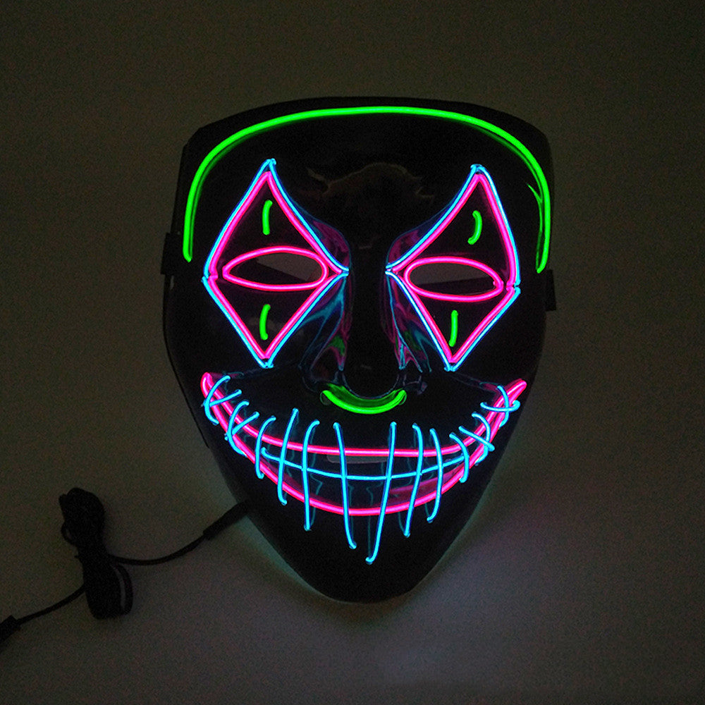 Halloween LED Leuchtmaske für Erwachsene – Gruselige Party Maske für Kostüm & Dekoration