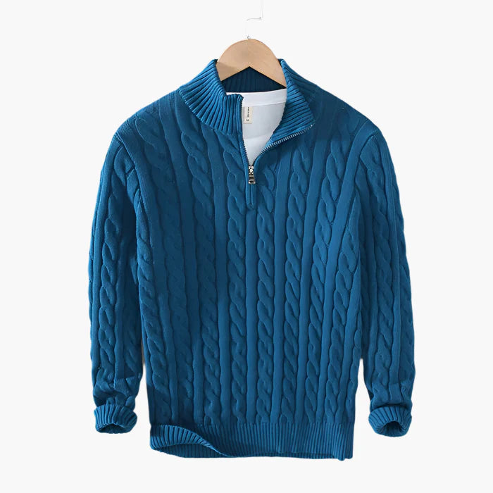 Herren Strickpullover mit Zopfmuster – Klassischer Freizeit- und Business-Look
