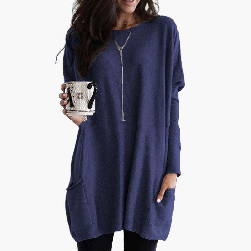 Damen Langarm Oversize Pullover – Bequemer Lässiger Stil für Alltag und Freizeit