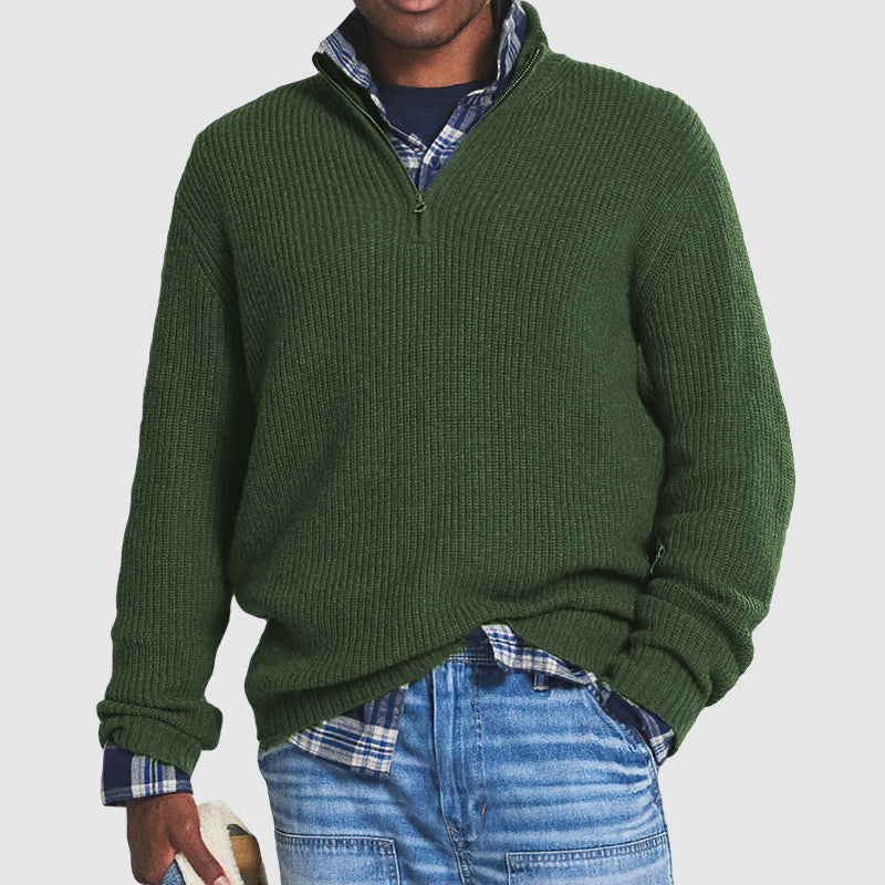 Herren Strickpullover mit Reißverschluss – Business Casual & Freizeit Stil