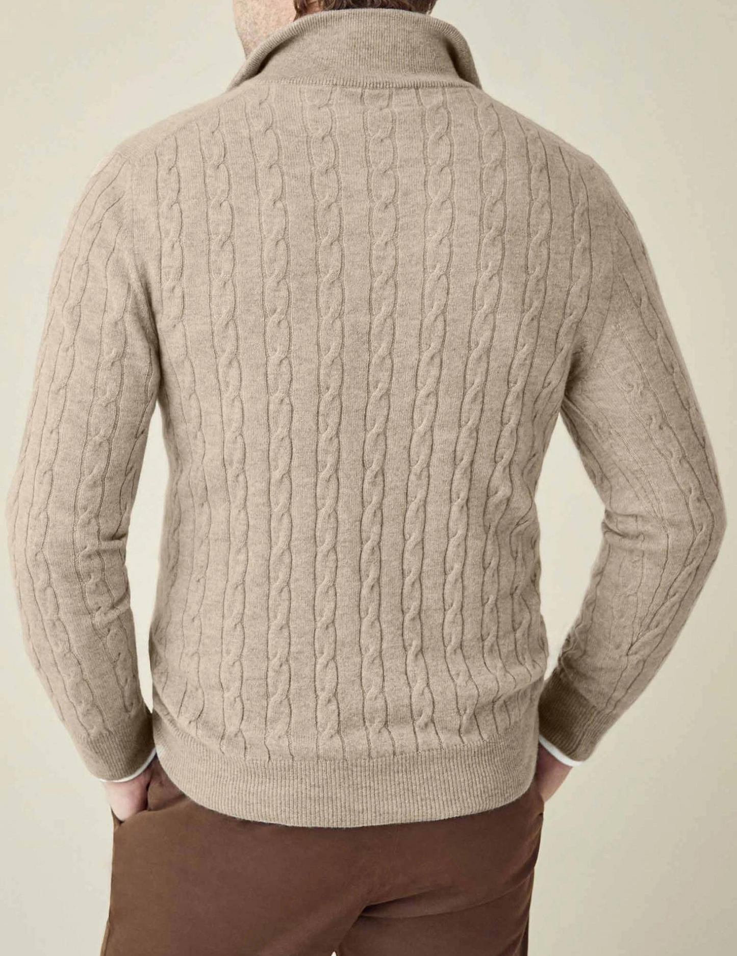 Herren Zopfmuster Strickpullover mit Reißverschluss – Eleganter Freizeit- und Business-Look