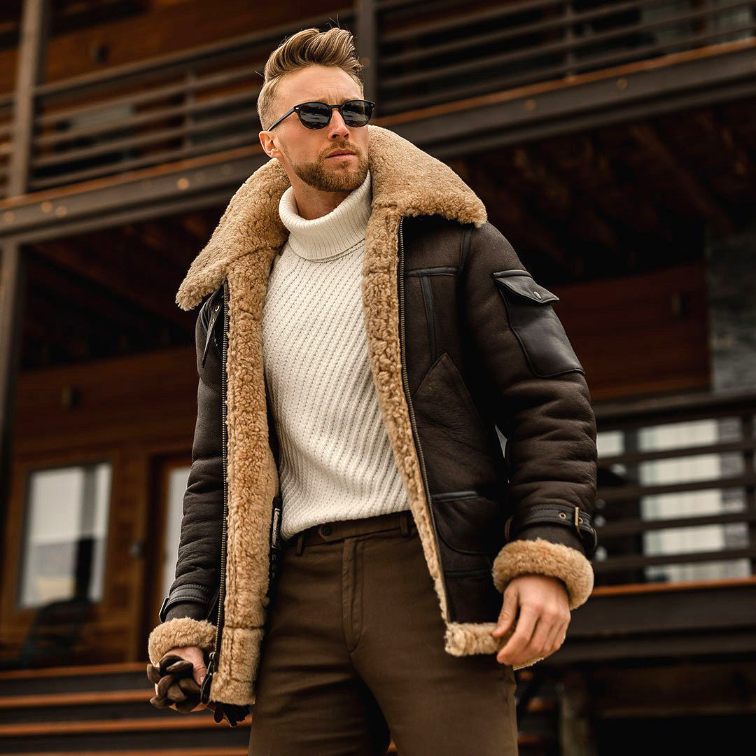 Rick – Militärische Herrenjacke mit Kunstfellkragen