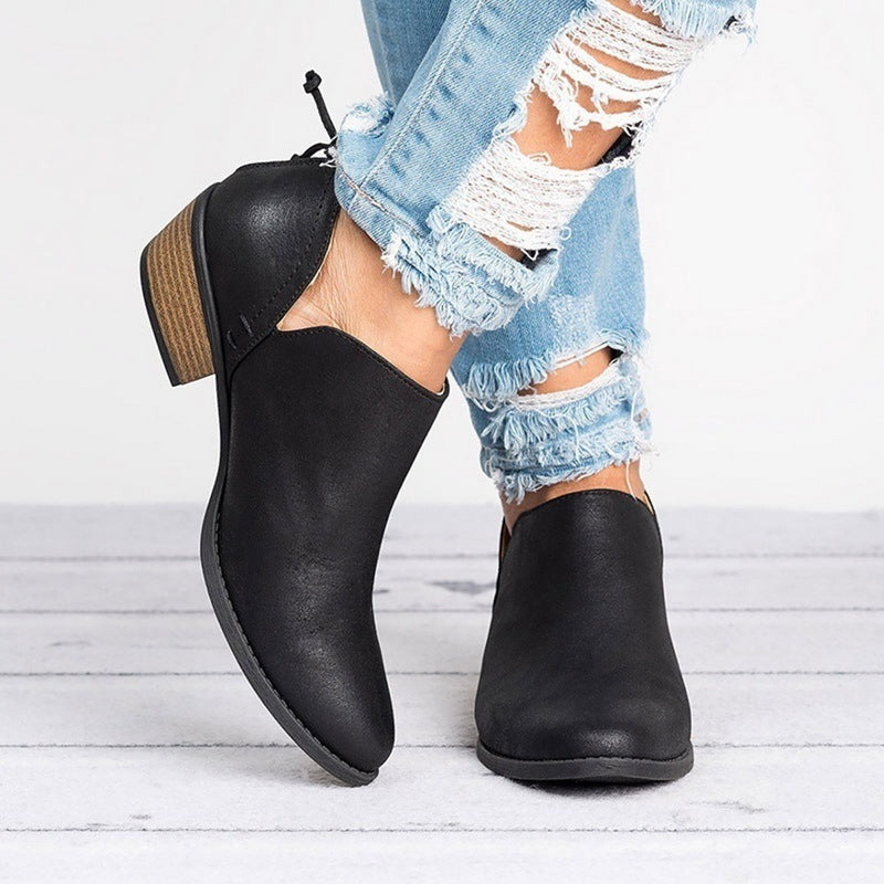 Donna – Retro Damenstiefeletten mit Hohem Absatz