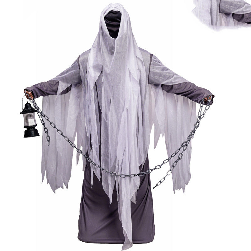 Halloween Geist Kostüm für Erwachsene – Gruselige Verkleidung mit Ketten und Laterne