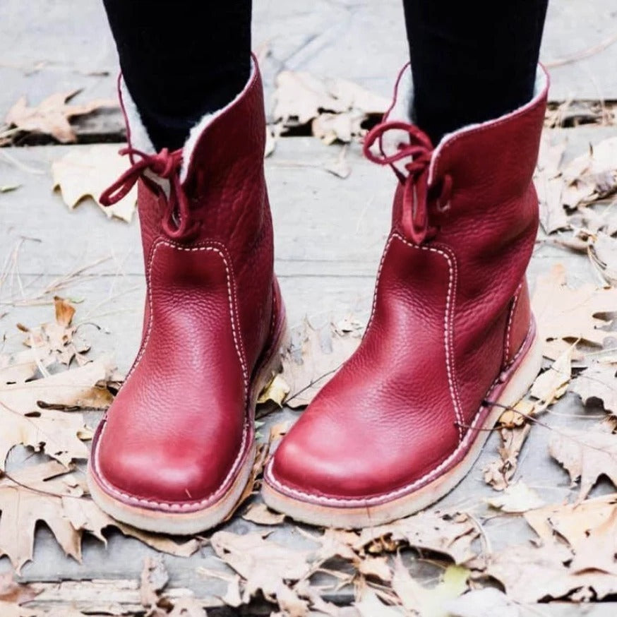 Sue – Damen Winterstiefel mit Kunstpelz und Schnürung