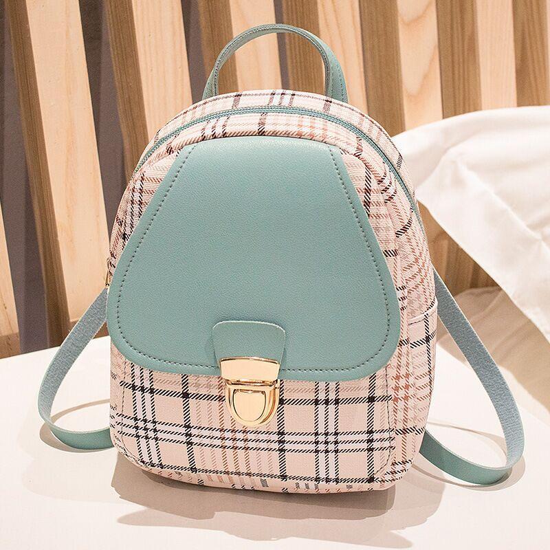 Michelle – Damen Rucksack mit Karo-Muster und Münzbörse
