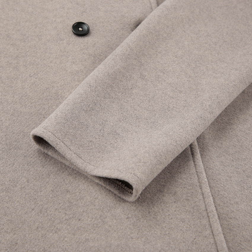 Melissa – Vintage Brauner Wollmantel mit V-Ausschnitt