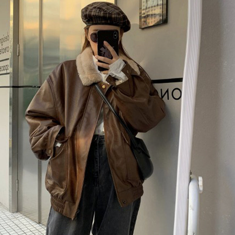 Kate – Retro Lederjacke mit Wärmefunktion