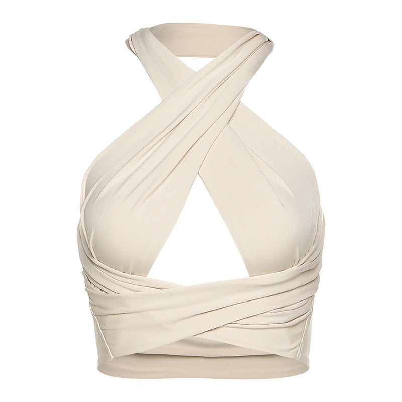 Kelly – Sexy Rückenfreies Nabeltop mit Kreuzmuster