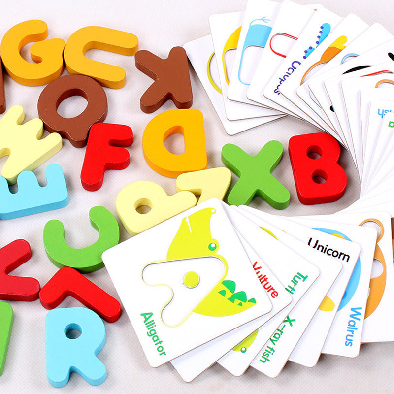 Kinder Lernspielzeug Alphabet Holzbuchstaben Pädagogisches Puzzle-Set