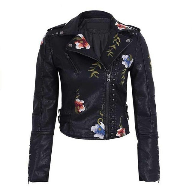 Melanie – Punk Kunstlederjacke in Weiß für Damen