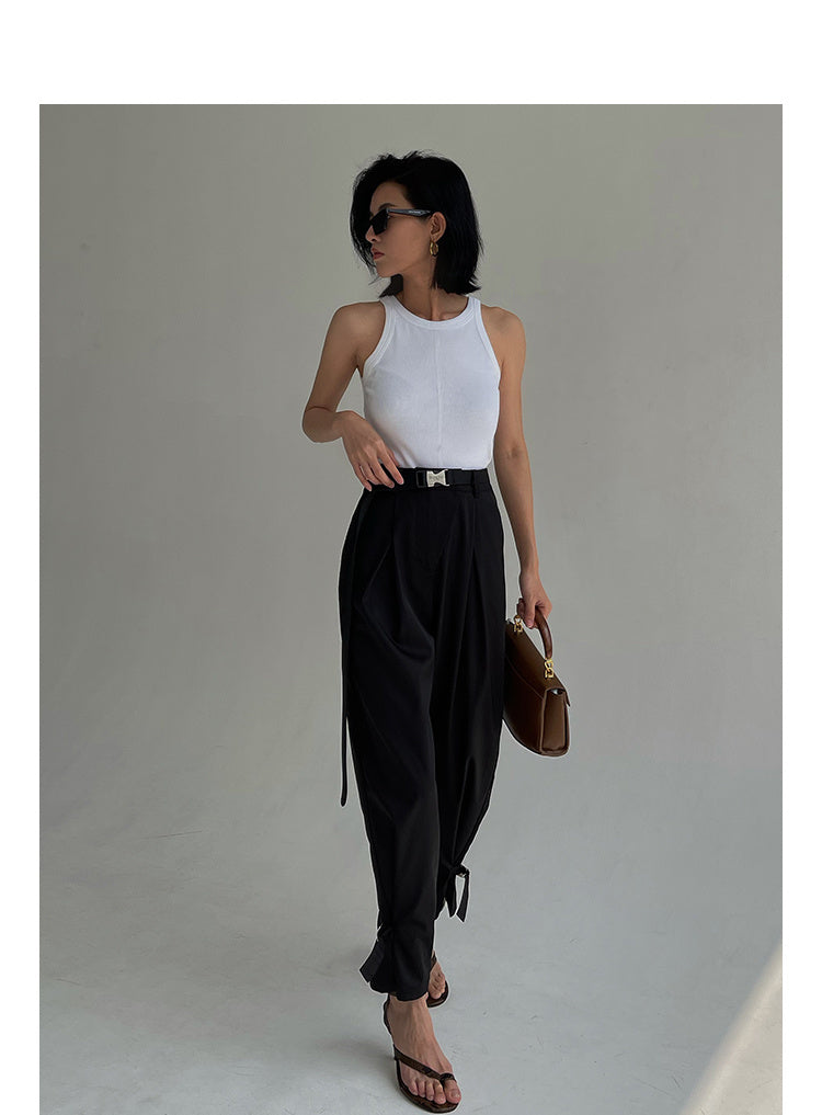 Charlotte – Damen Hochtaillierte Weite Hosen