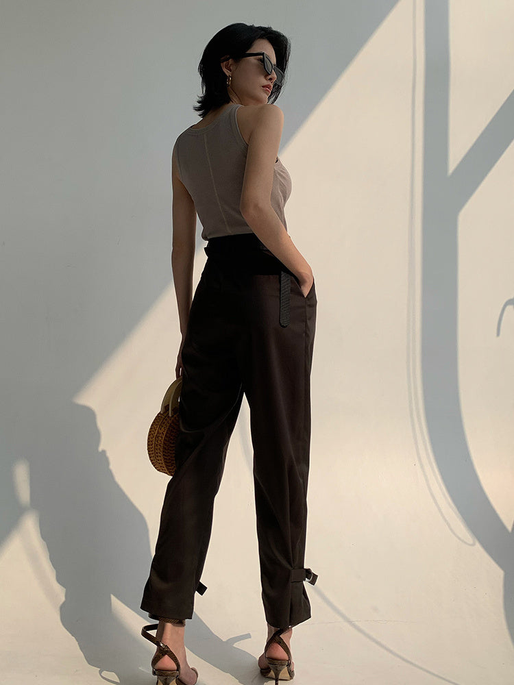 Charlotte – Damen Hochtaillierte Weite Hosen
