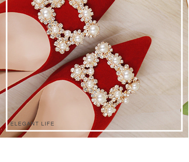 Tara – Stiletto-Hochzeitsschuhe mit Perlen und Strass