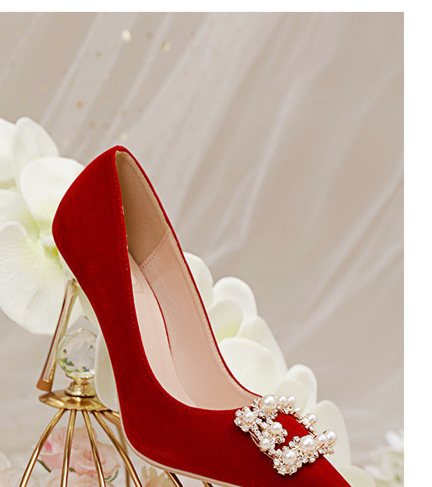 Tara – Stiletto-Hochzeitsschuhe mit Perlen und Strass