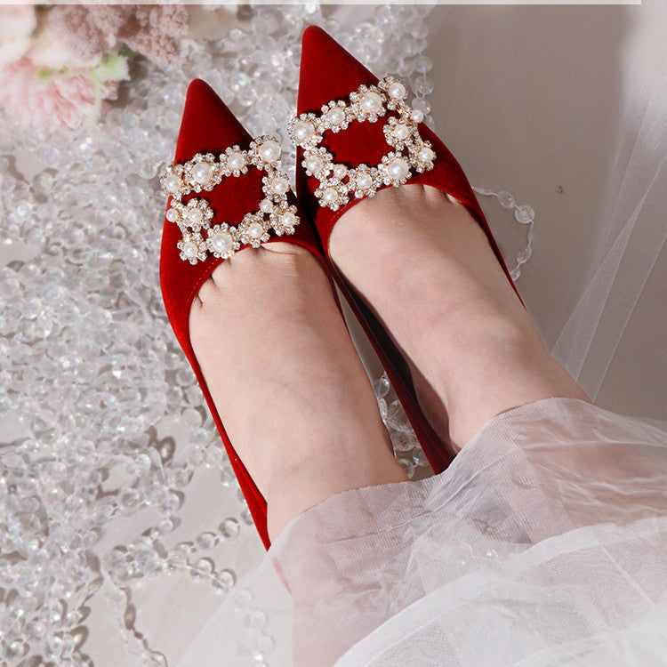 Tara – Stiletto-Hochzeitsschuhe mit Perlen und Strass