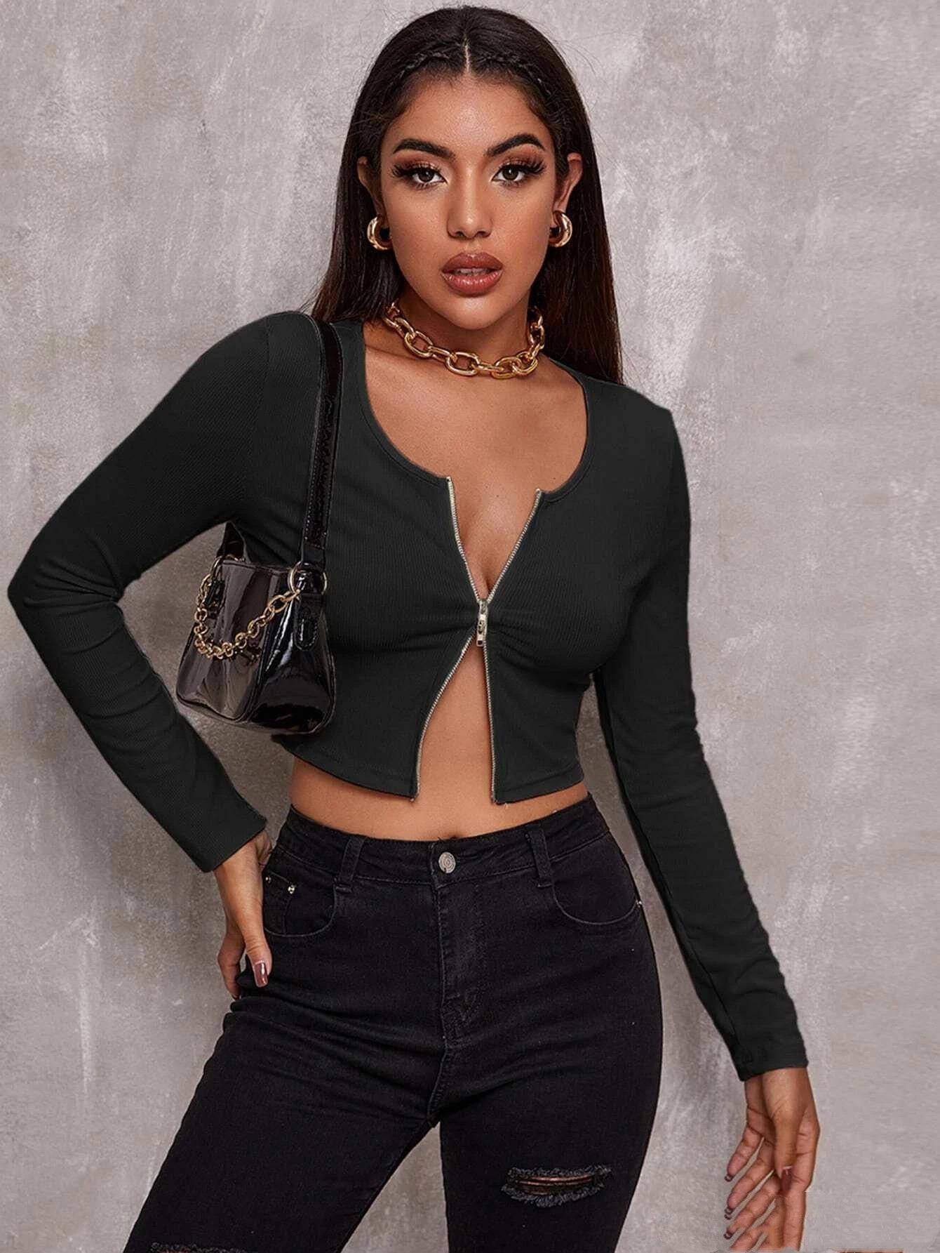 Juliet – Harajuku Damen Bluse in Schwarz
