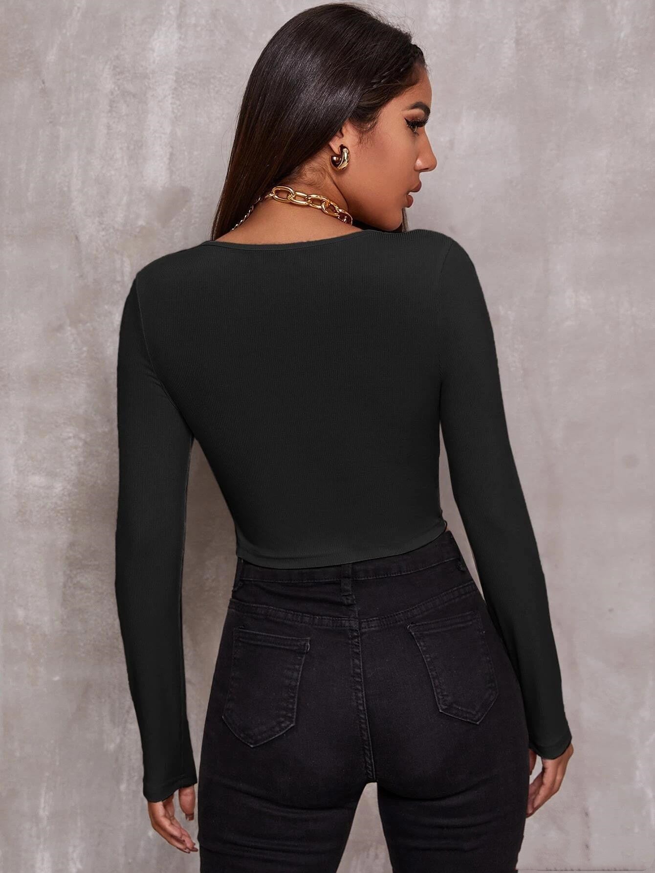 Juliet – Harajuku Damen Bluse in Schwarz