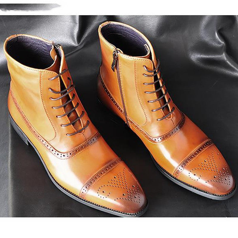 Damian – Große Herren-Winterstiefel aus Vintage-Leder