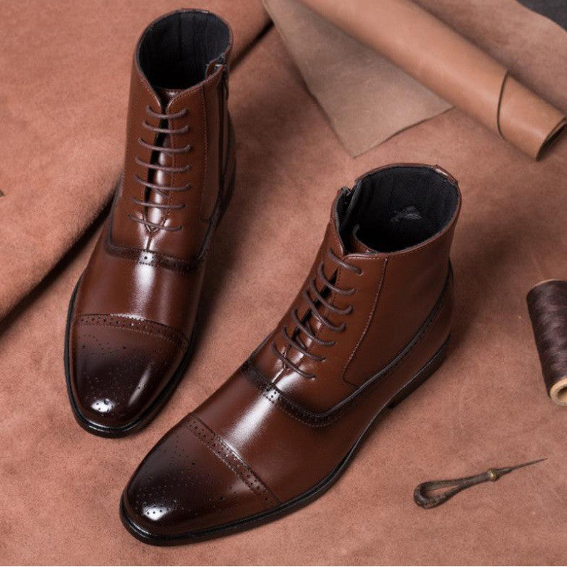 Damian – Große Herren-Winterstiefel aus Vintage-Leder