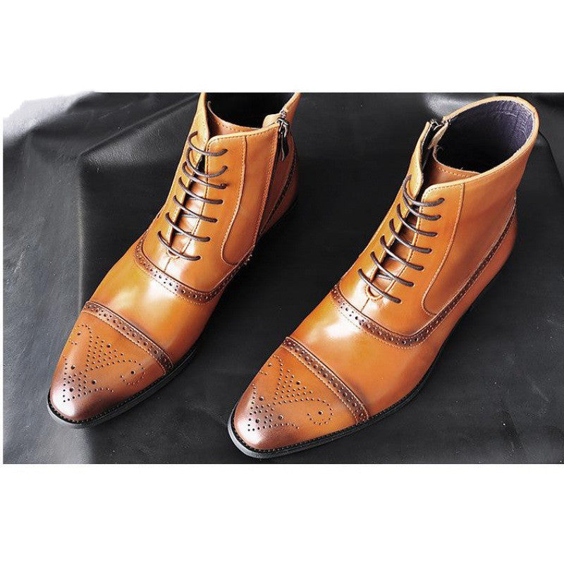 Damian – Große Herren-Winterstiefel aus Vintage-Leder
