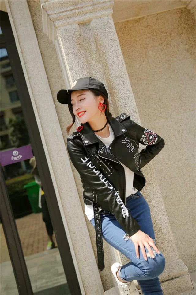 Wendy – Damen-Kurzjacke aus weichem Kunstleder