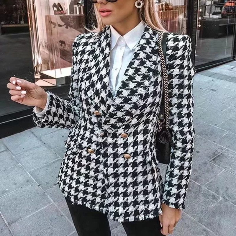 Audrey – Retro Damenjacke aus dickem Hahnentritt-Karo