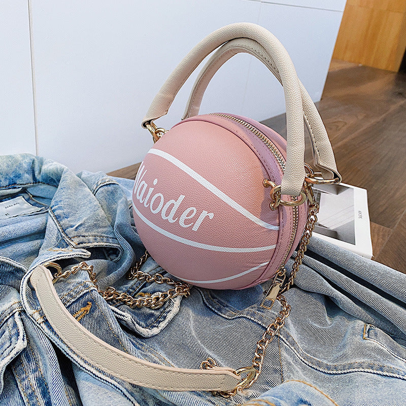 Louise – Basketballförmige Damenhandtasche mit Kette