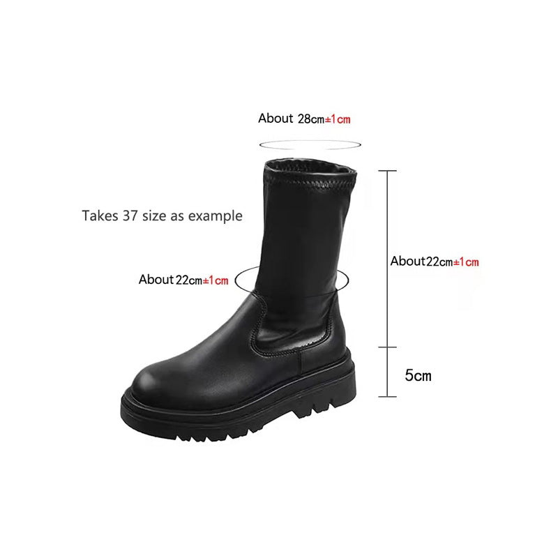 Barbara – Dicke Sohle Stiefel mit Chunky Absatz