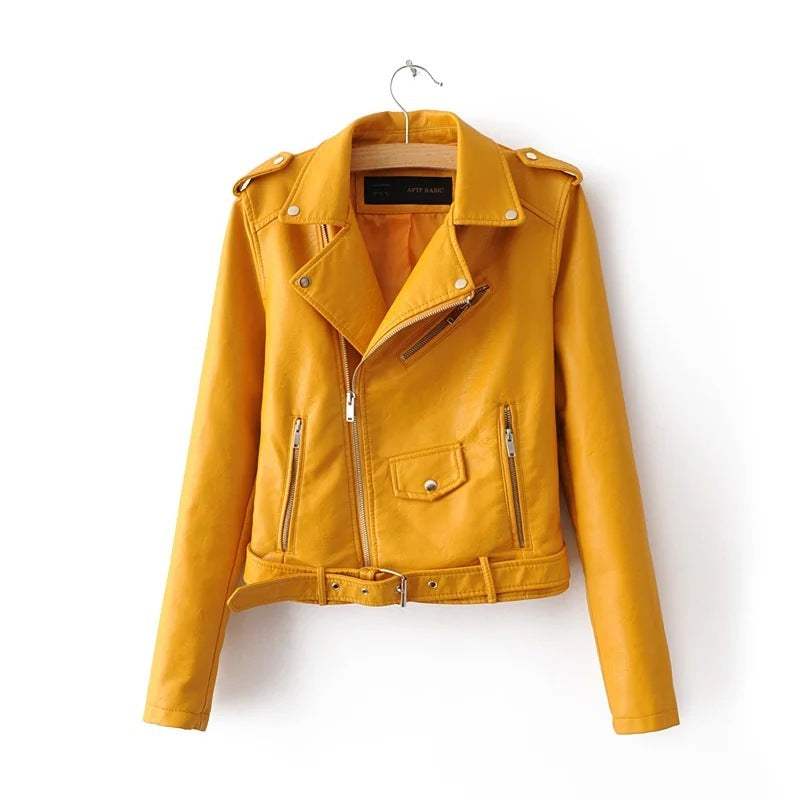 Gillian – Damen Lederjacke im koreanischen Stil für Herbst und Winter