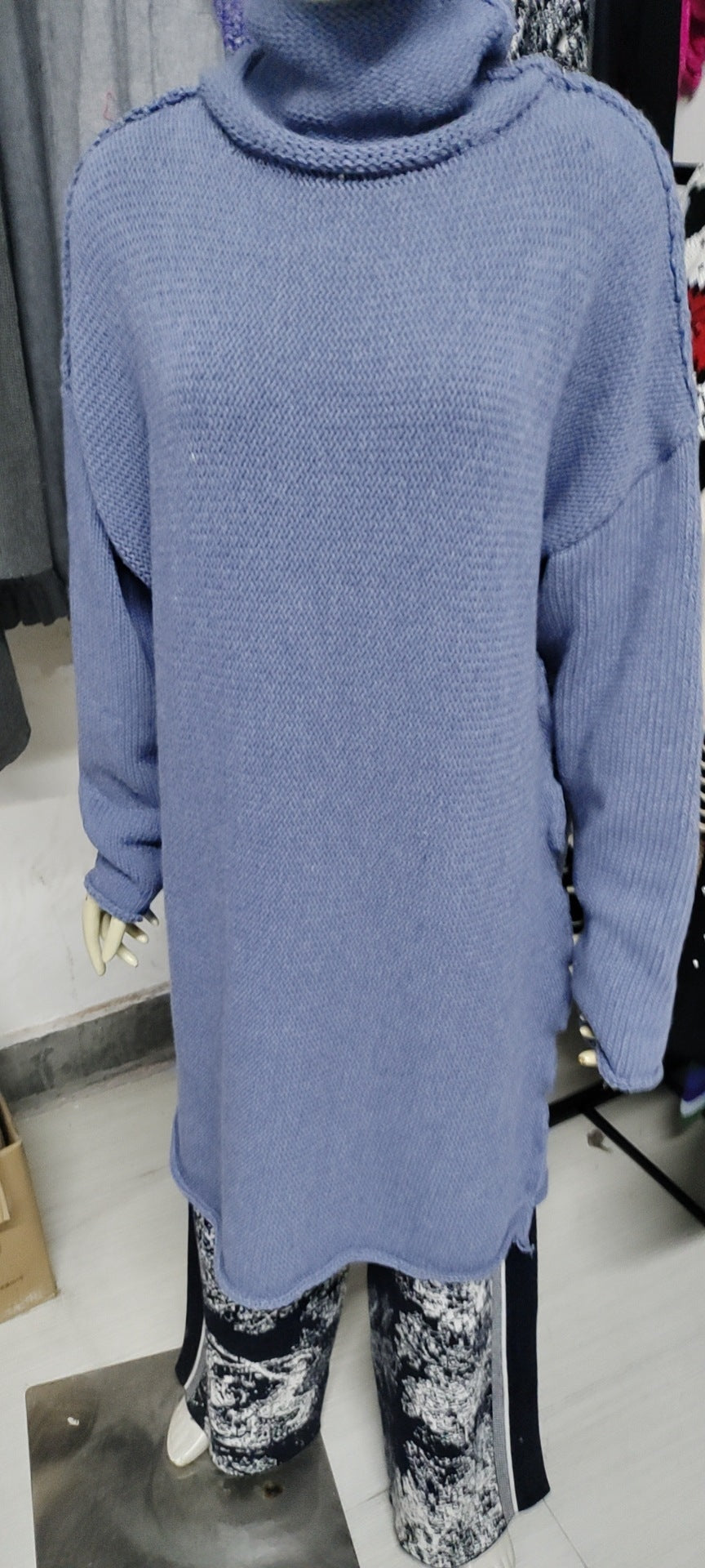 Mick – Langer Pullover mit Heaps-Kragen