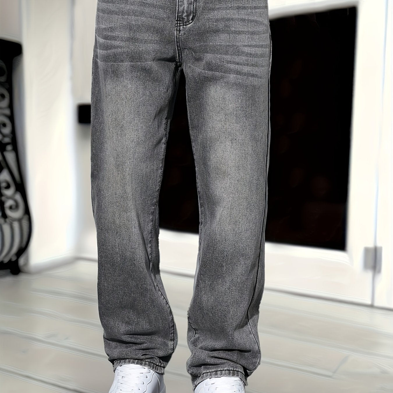 Herren Gerade Schnitt Jeans – Klassischer Streetwear Style für Alltag und Freizeit