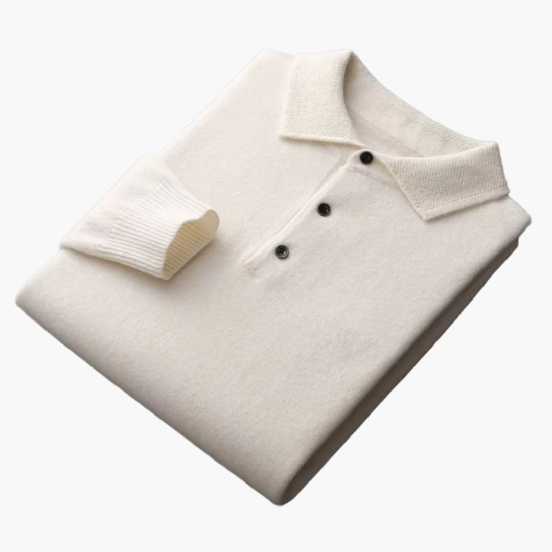 Herren Premium Wollpolo – Eleganter Strickpullover mit Kragen für Business & Freizeit