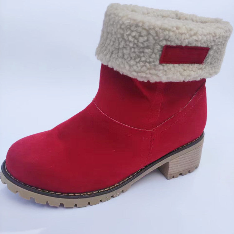 Tanya – Gefütterte Wildleder-Stiefeletten mit quadratischem Absatz