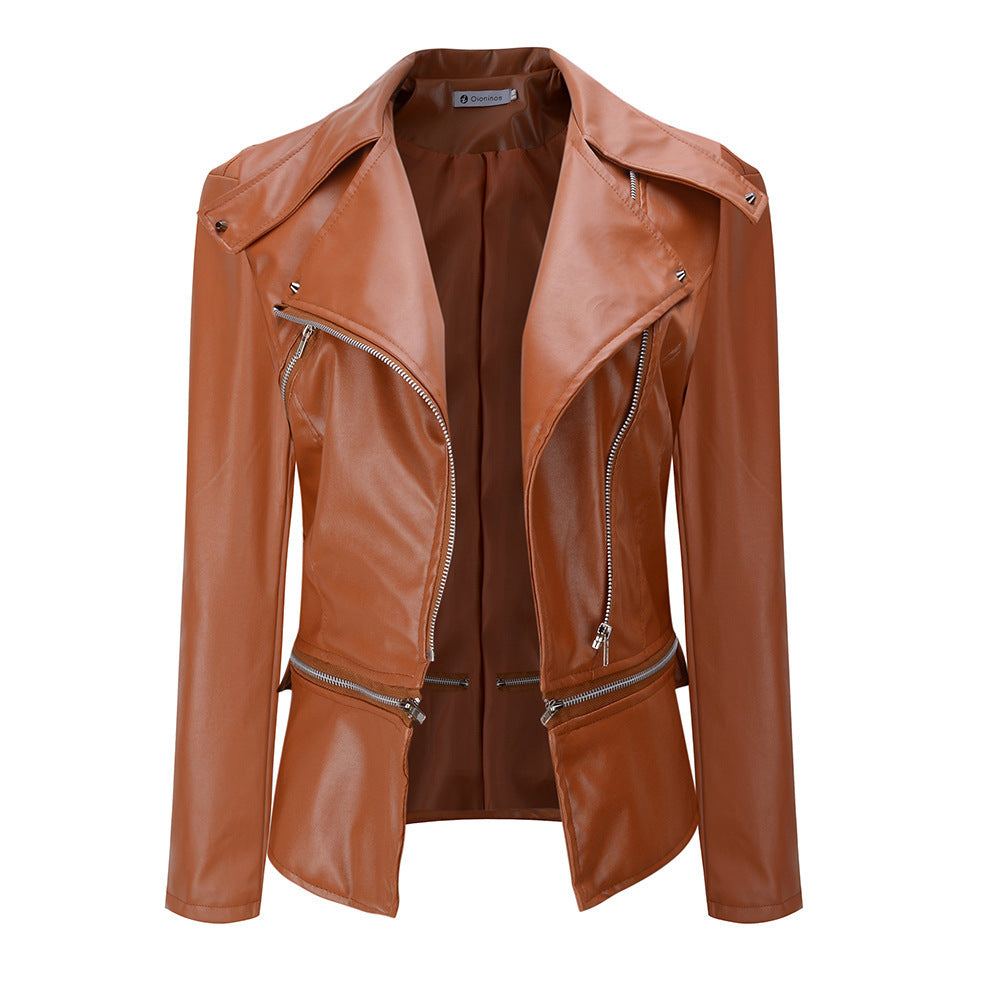 Rebecca – Motorrad-Lederjacke mit Reißverschluss