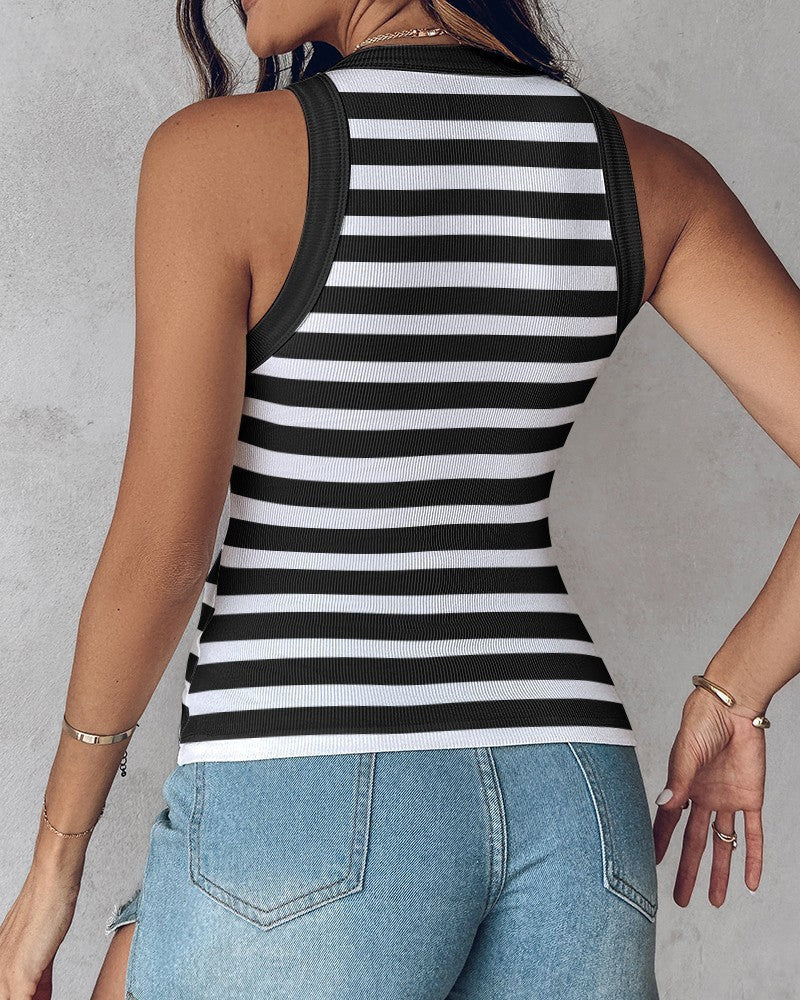 Mary – Slim-fit Gestreifte Weste mit Bralette